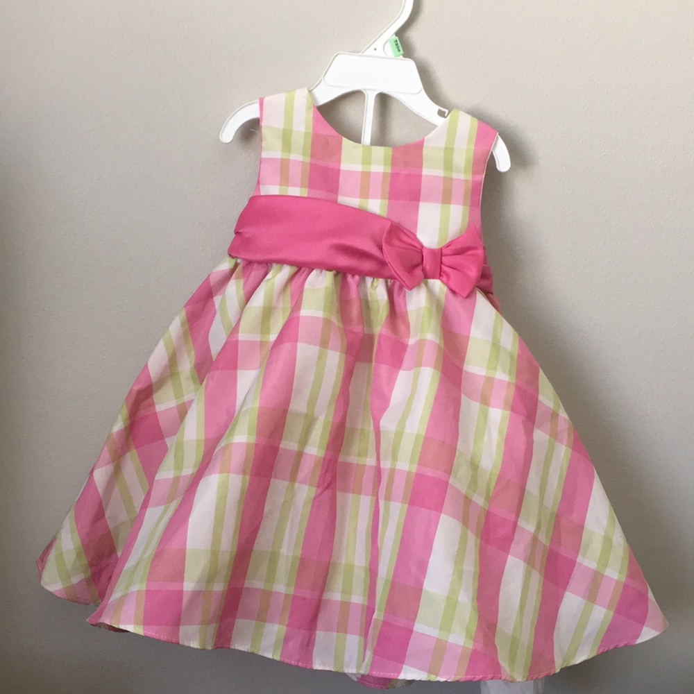 Rare Editions 18 month Pink Gingham Print Dress